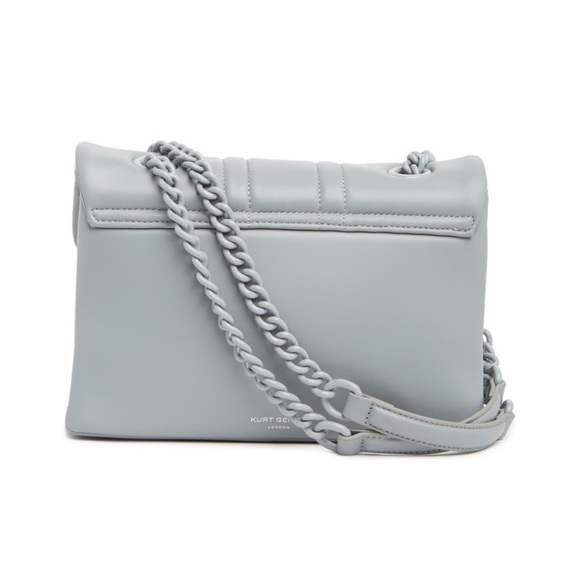 Kurt Geiger Leather Kensington UJ Drench Convertible Bag NWT Gray Chain Eagle - Picture 3 of 5